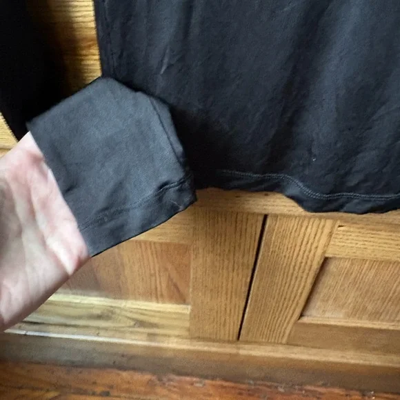 All Saints Marina Black Long Sleeve Top - Picture 9 of 10